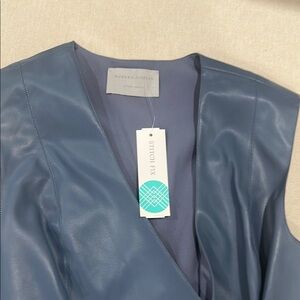 Modern Citizen Blue Leather Jacket with Minimalist Design
